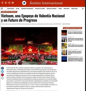 Vietnam’s heroic epic written in blood: Latin American media
